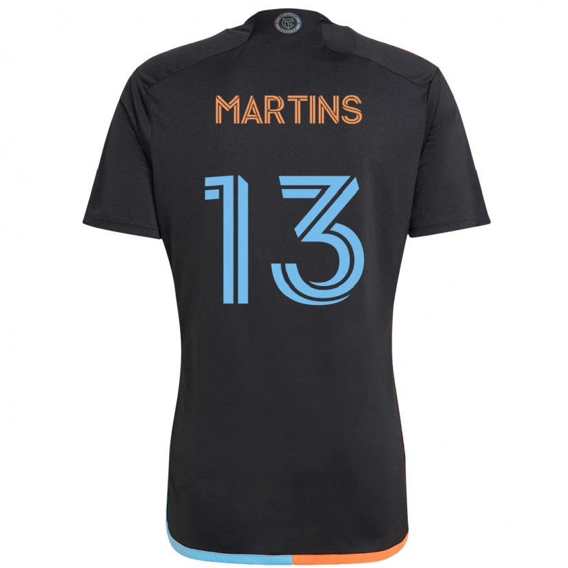 Danxen Herren Thiago Martins #13 Schwarz Blau Orange Auswärtstrikot Trikot 2025/26 T-Shirt