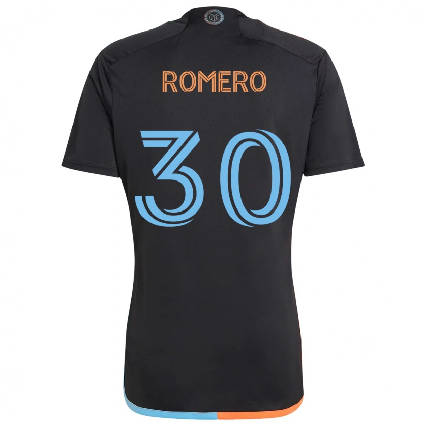 Danxen Herren Tomás Romero #30 Schwarz Blau Orange Auswärtstrikot Trikot 2025/26 T-Shirt