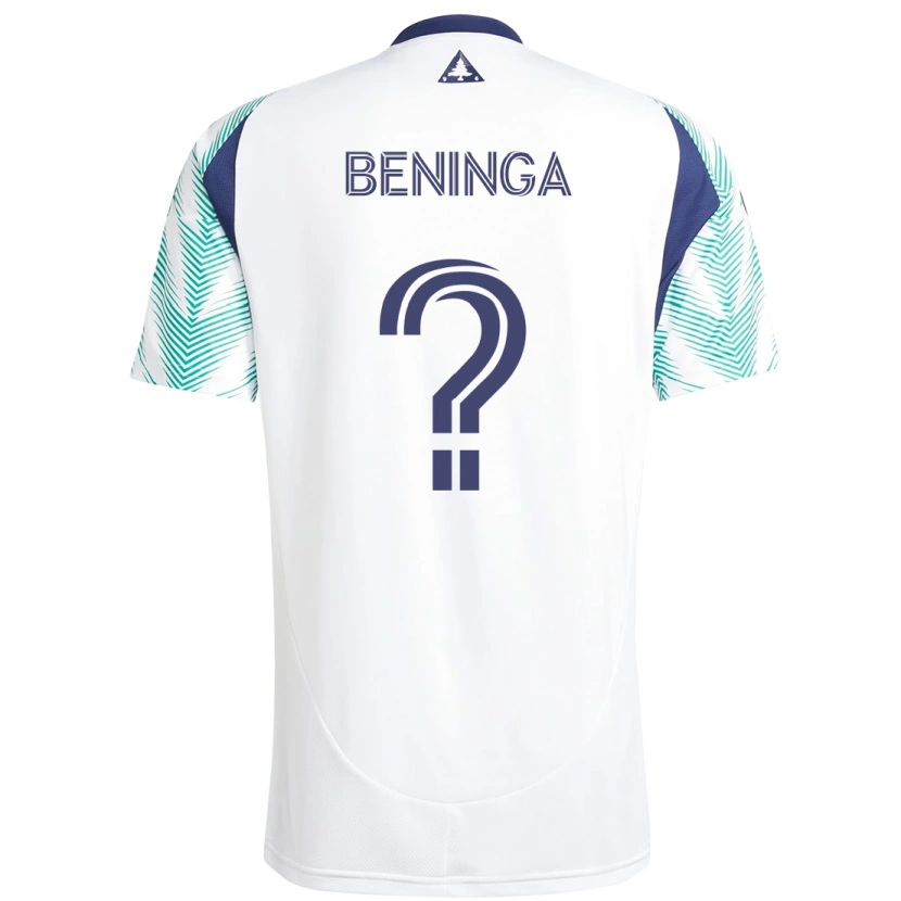 Danxen Herren Owen Beninga #0 Weiß Blau Auswärtstrikot Trikot 2025/26 T-Shirt