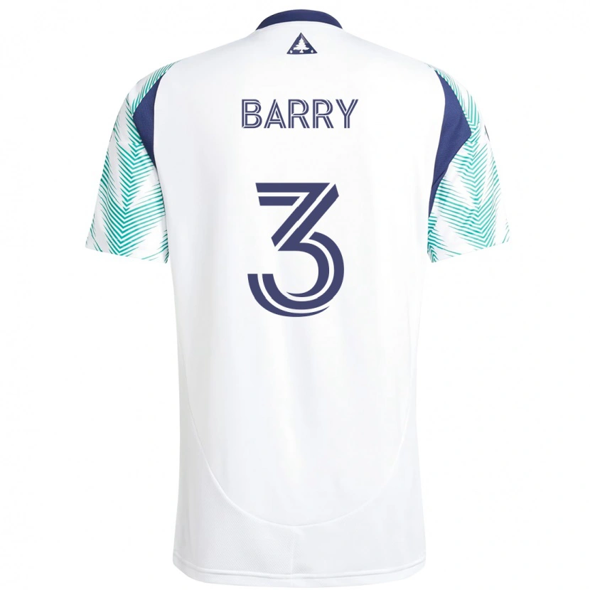 Danxen Herren Hesron Barry #3 Weiß Blau Auswärtstrikot Trikot 2025/26 T-Shirt