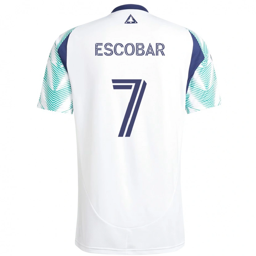 Danxen Herren Olger Escobar #7 Weiß Blau Auswärtstrikot Trikot 2025/26 T-Shirt