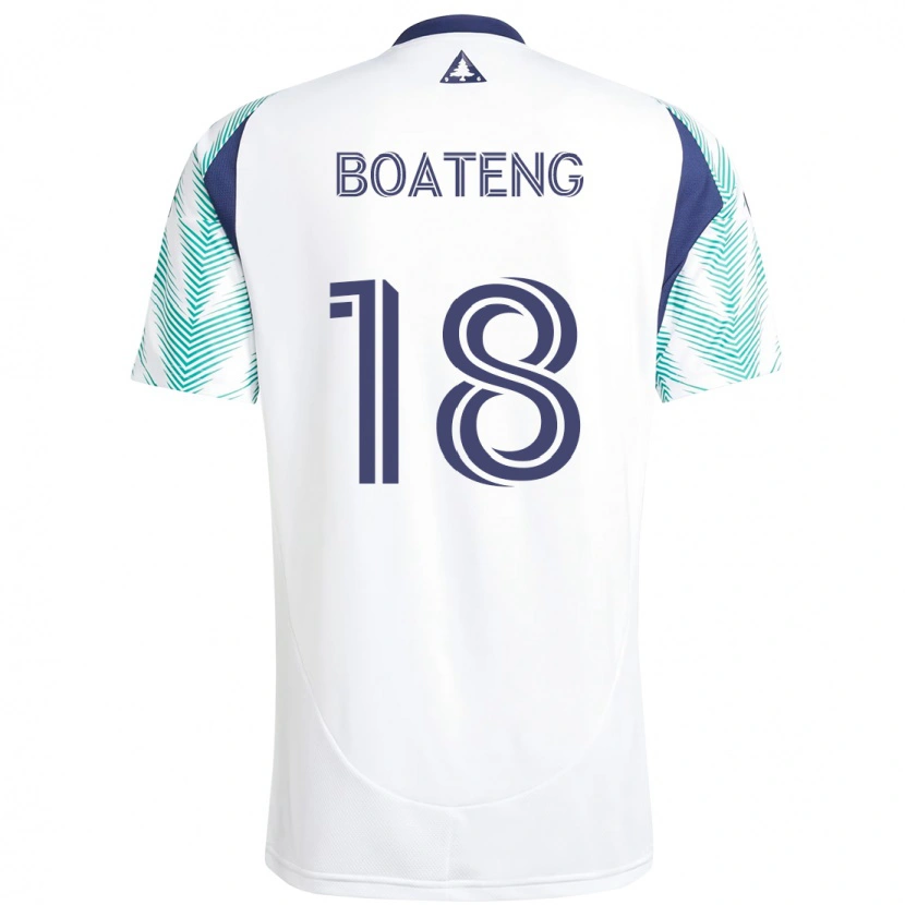 Danxen Herren Emmanuel Boateng #18 Weiß Blau Auswärtstrikot Trikot 2025/26 T-Shirt
