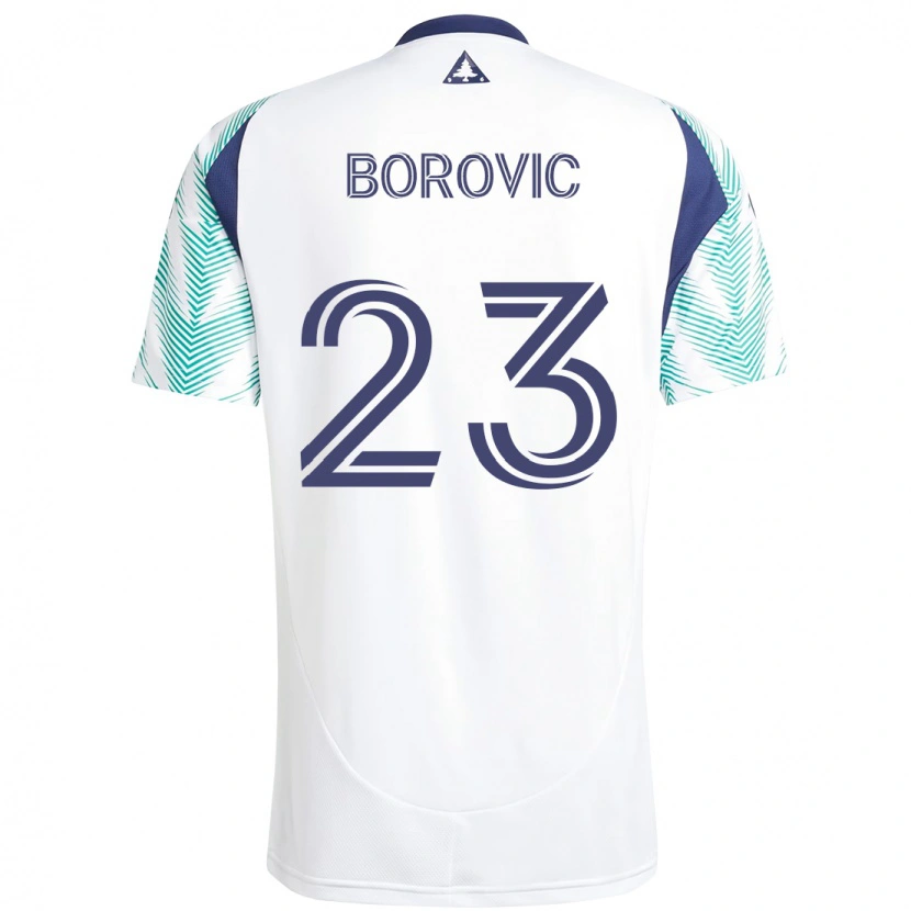 Danxen Herren Luka Borovic #23 Weiß Blau Auswärtstrikot Trikot 2025/26 T-Shirt
