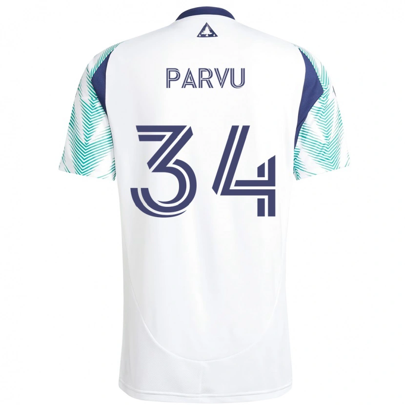 Danxen Herren Alexandru Parvu #34 Weiß Blau Auswärtstrikot Trikot 2025/26 T-Shirt