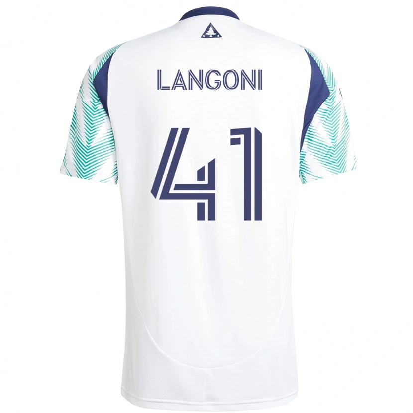 Danxen Herren Luca Langoni #41 Weiß Blau Auswärtstrikot Trikot 2025/26 T-Shirt