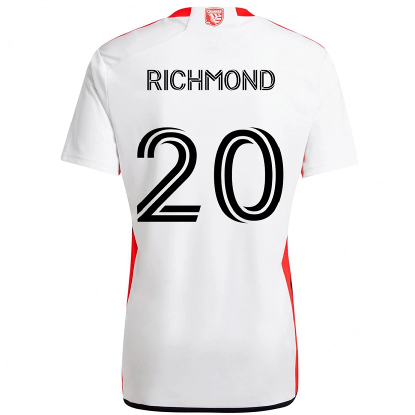 Danxen Herren Will Richmond #20 Weiß Rot Auswärtstrikot Trikot 2025/26 T-Shirt