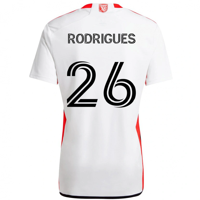 Danxen Herren Rodrigues #26 Weiß Rot Auswärtstrikot Trikot 2025/26 T-Shirt