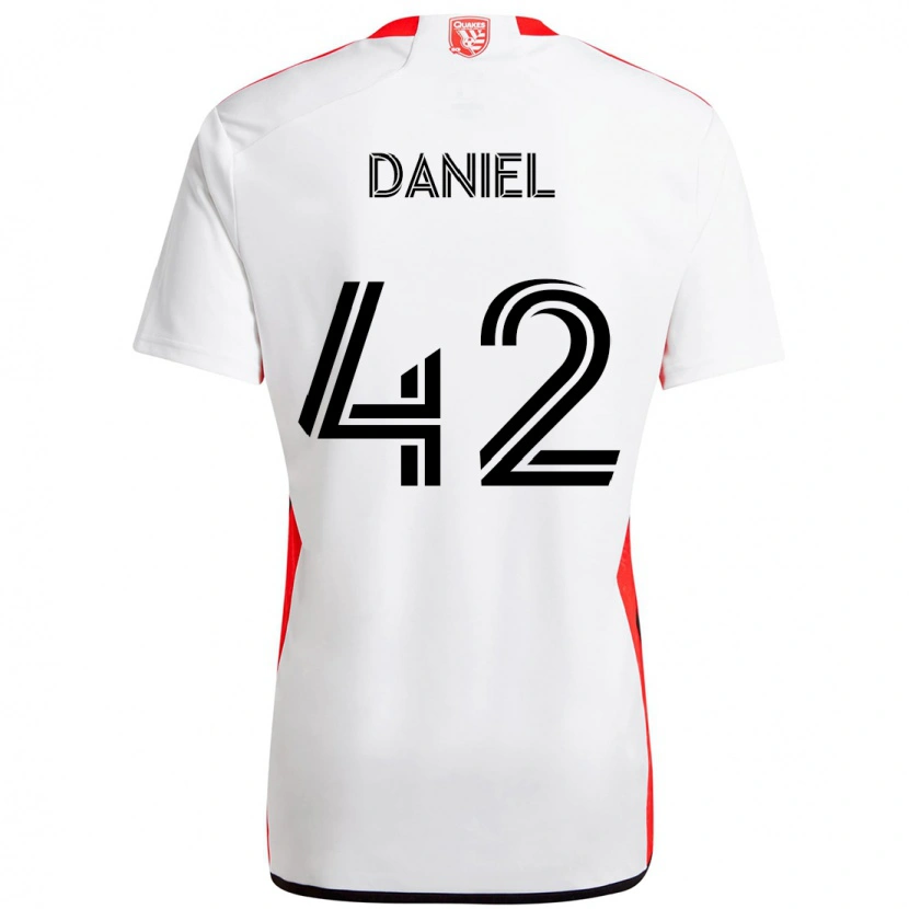 Danxen Herren Daniel #42 Weiß Rot Auswärtstrikot Trikot 2025/26 T-Shirt