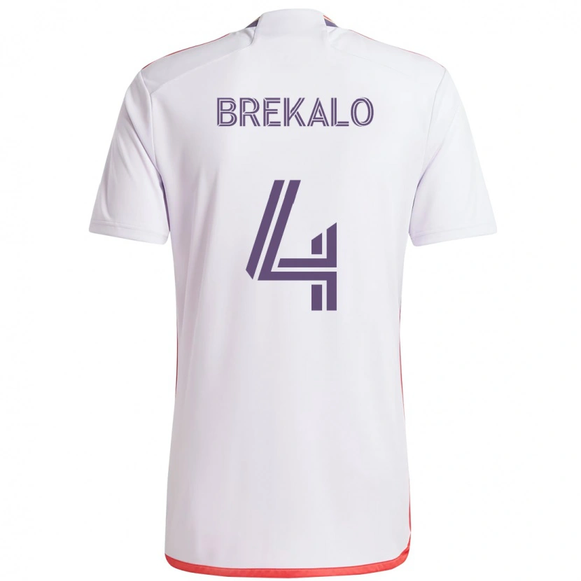 Danxen Herren David Brekalo #4 Weiß Lila Auswärtstrikot Trikot 2025/26 T-Shirt