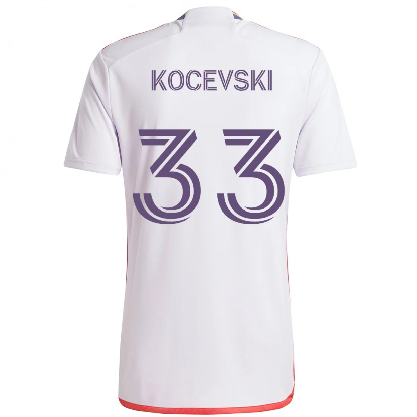Danxen Herren Jeorgio Kocevski #33 Weiß Lila Auswärtstrikot Trikot 2025/26 T-Shirt