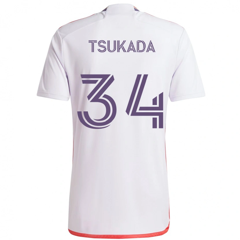 Danxen Herren Yutaro Tsukada #34 Weiß Lila Auswärtstrikot Trikot 2025/26 T-Shirt