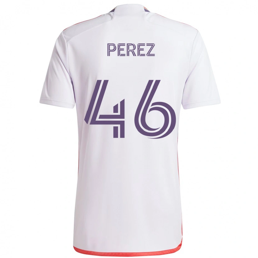 Danxen Herren Franco Pérez #46 Weiß Lila Auswärtstrikot Trikot 2025/26 T-Shirt