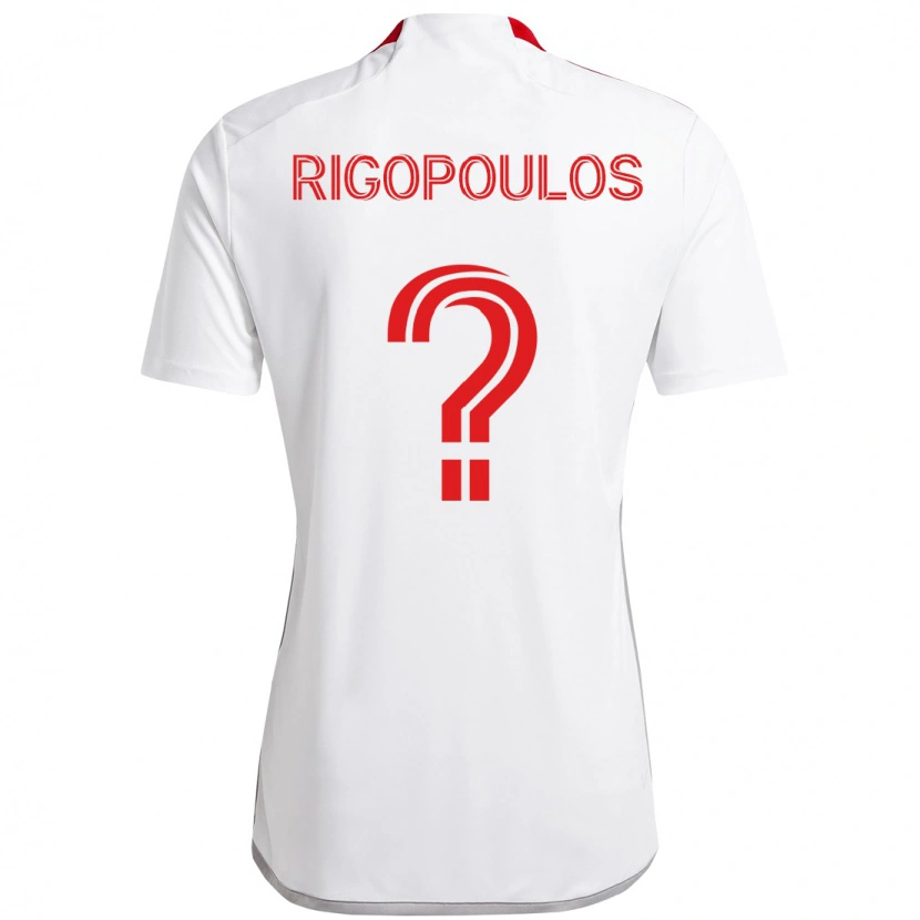 Danxen Herren Theo Rigopoulos #0 Weiß Rot Auswärtstrikot Trikot 2025/26 T-Shirt