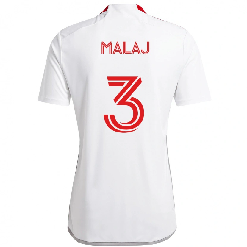 Danxen Herren Albert Malaj #3 Weiß Rot Auswärtstrikot Trikot 2025/26 T-Shirt