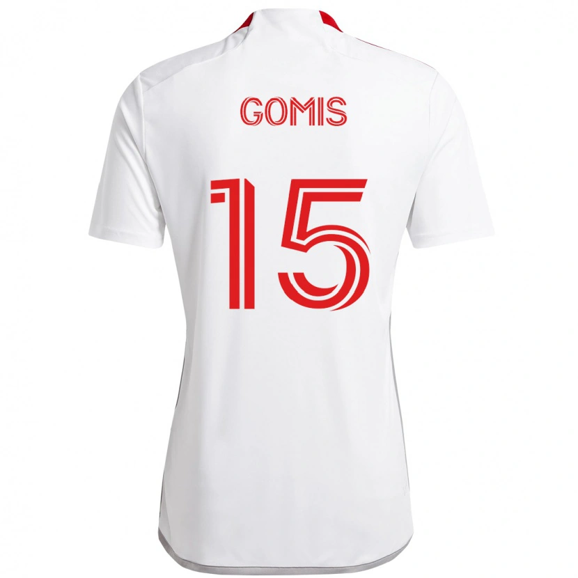 Danxen Herren Nicksoen Gomis #15 Weiß Rot Auswärtstrikot Trikot 2025/26 T-Shirt
