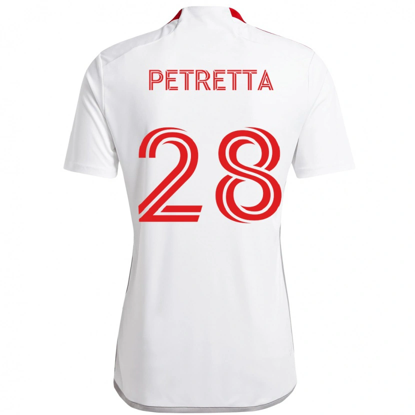 Danxen Herren Raoul Petretta #28 Weiß Rot Auswärtstrikot Trikot 2025/26 T-Shirt