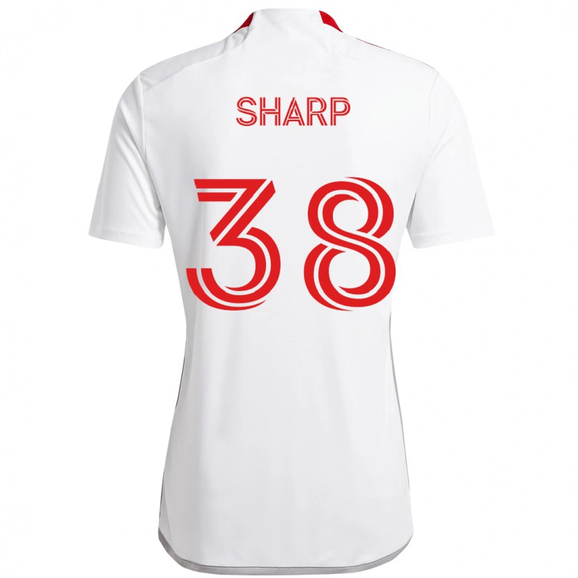 Danxen Herren Charlie Sharp #38 Weiß Rot Auswärtstrikot Trikot 2025/26 T-Shirt