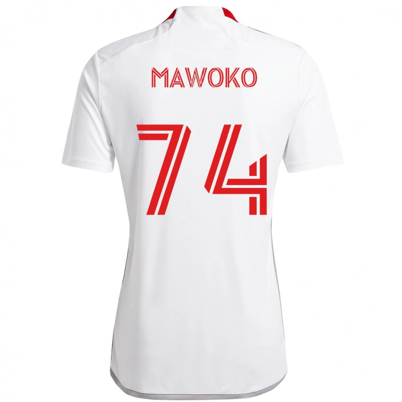 Danxen Herren Kundai Mawoko #74 Weiß Rot Auswärtstrikot Trikot 2025/26 T-Shirt