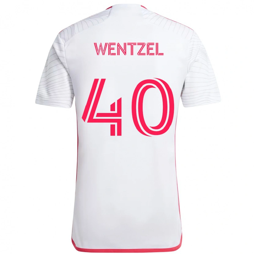 Danxen Herren Michael Wentzel #40 Weiß Magenta Auswärtstrikot Trikot 2025/26 T-Shirt