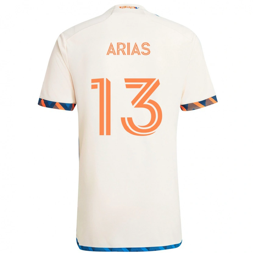 Danxen Herren Santiago Arias #13 Weiß Blau Orange Auswärtstrikot Trikot 2025/26 T-Shirt