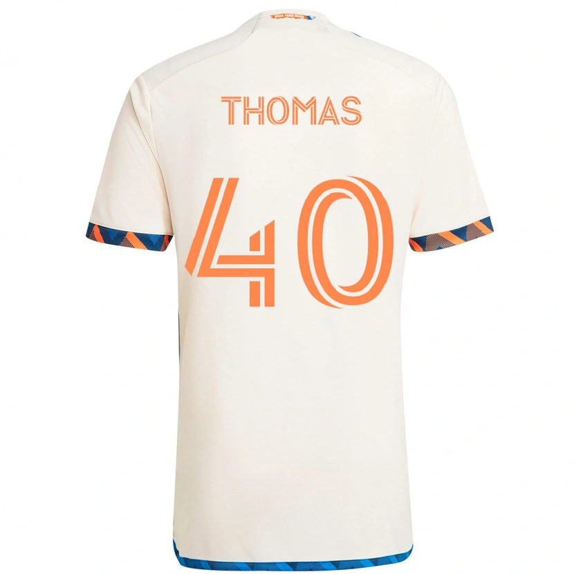 Danxen Herren Kai Thomas #40 Weiß Blau Orange Auswärtstrikot Trikot 2025/26 T-Shirt