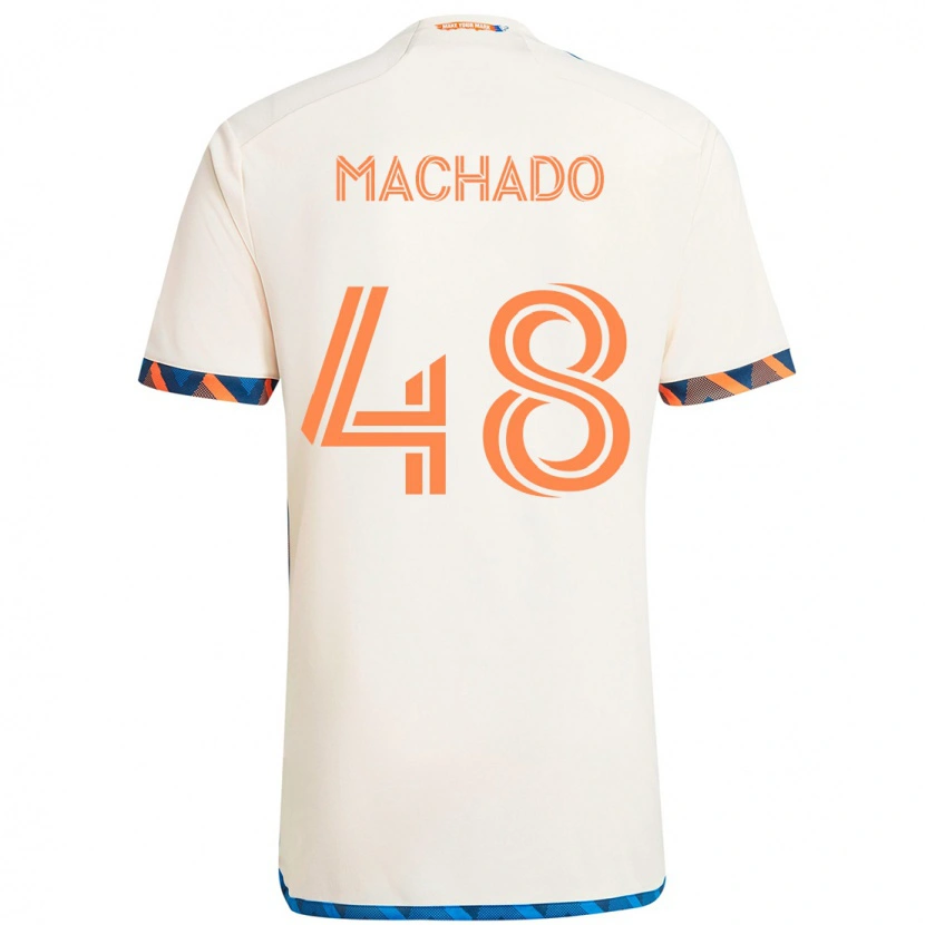 Danxen Herren Juan Machado #48 Weiß Blau Orange Auswärtstrikot Trikot 2025/26 T-Shirt