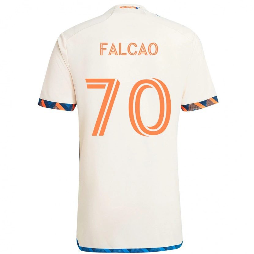 Danxen Herren Kiano Falcao #70 Weiß Blau Orange Auswärtstrikot Trikot 2025/26 T-Shirt