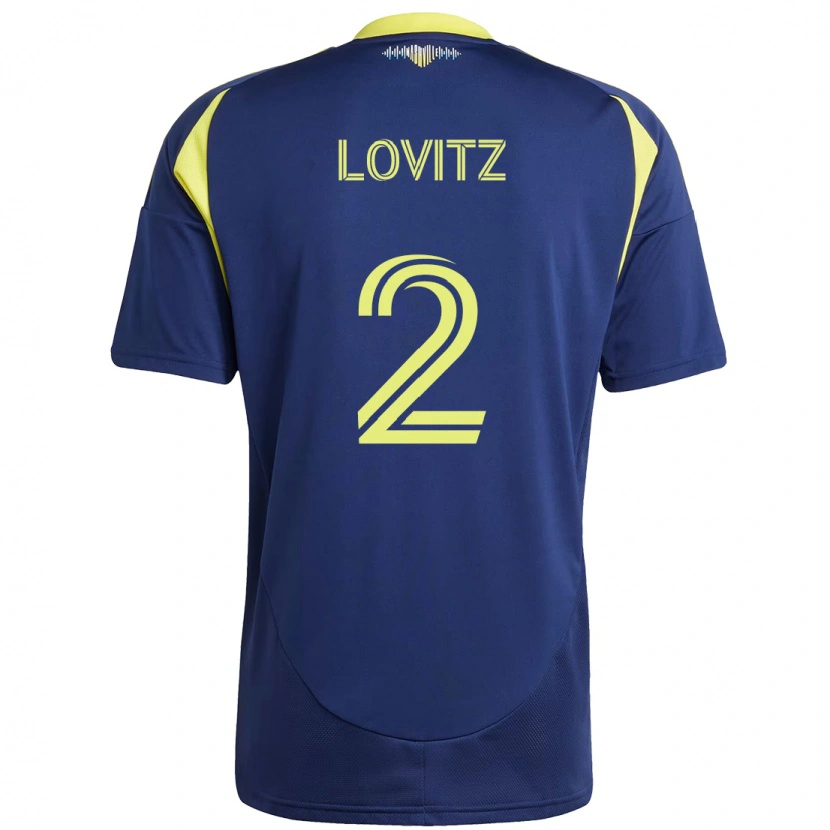 Danxen Herren Daniel Lovitz #2 Marineblau Gelb Auswärtstrikot Trikot 2025/26 T-Shirt