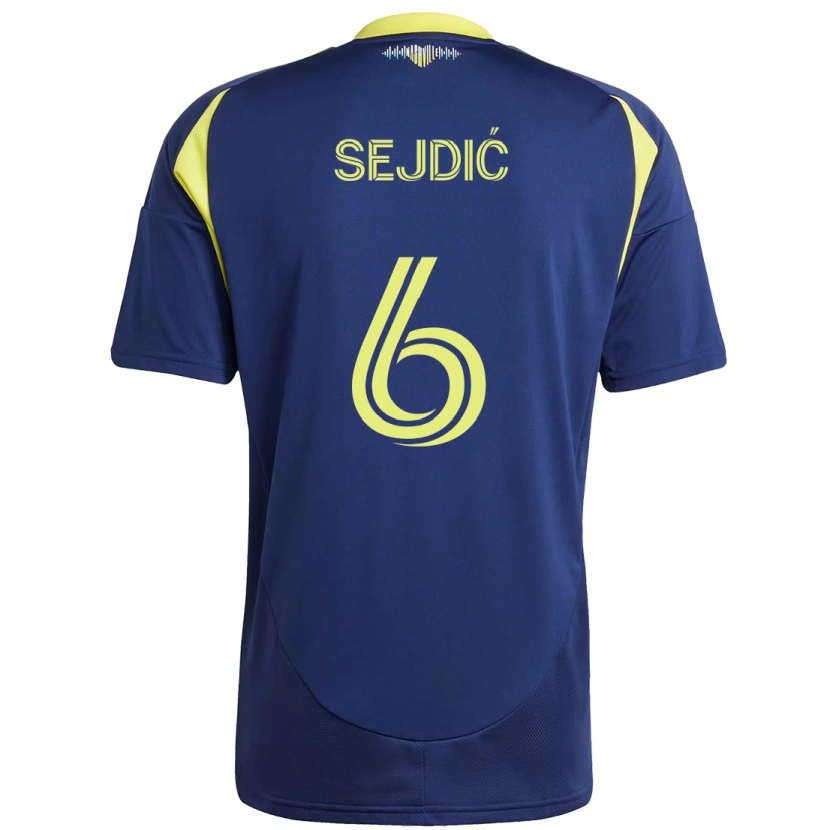 Danxen Herren Amar Sejdić #6 Marineblau Gelb Auswärtstrikot Trikot 2025/26 T-Shirt