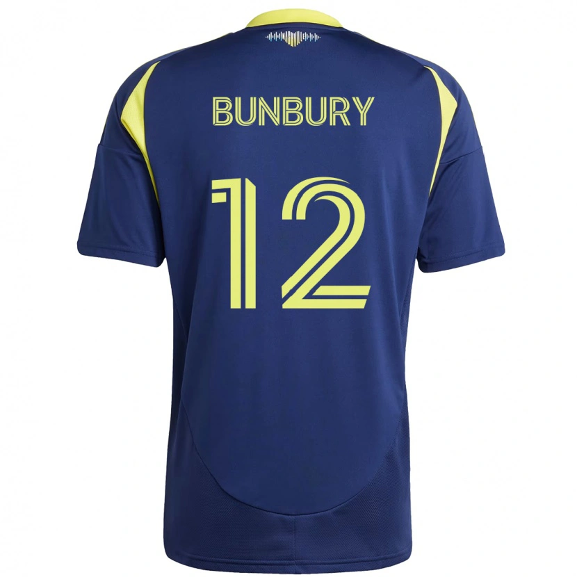 Danxen Herren Teal Bunbury #12 Marineblau Gelb Auswärtstrikot Trikot 2025/26 T-Shirt
