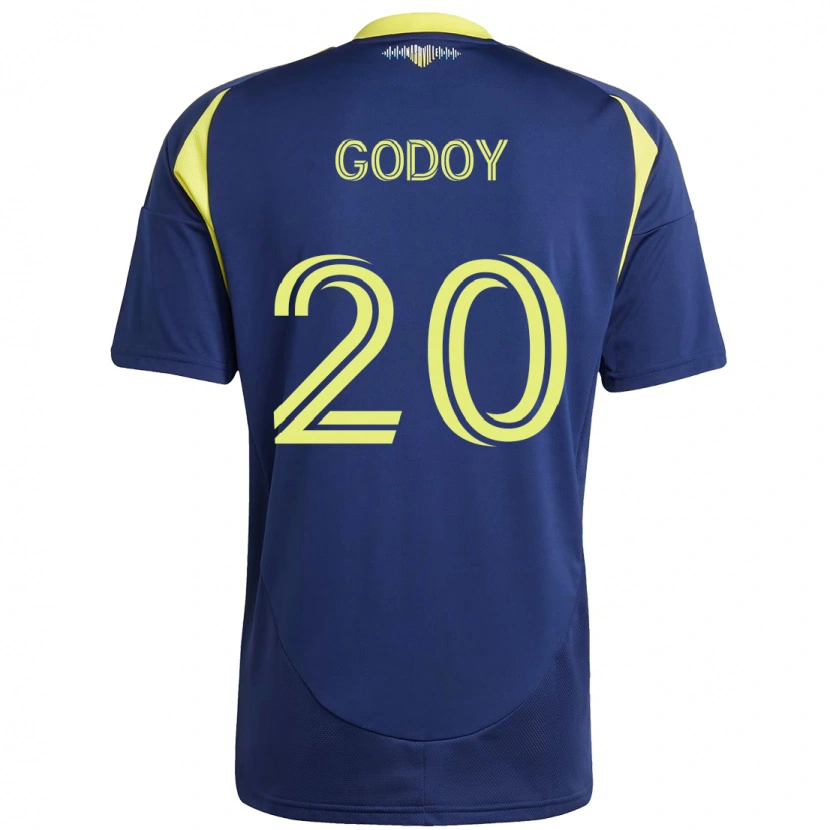 Danxen Herren Aníbal Godoy #20 Marineblau Gelb Auswärtstrikot Trikot 2025/26 T-Shirt
