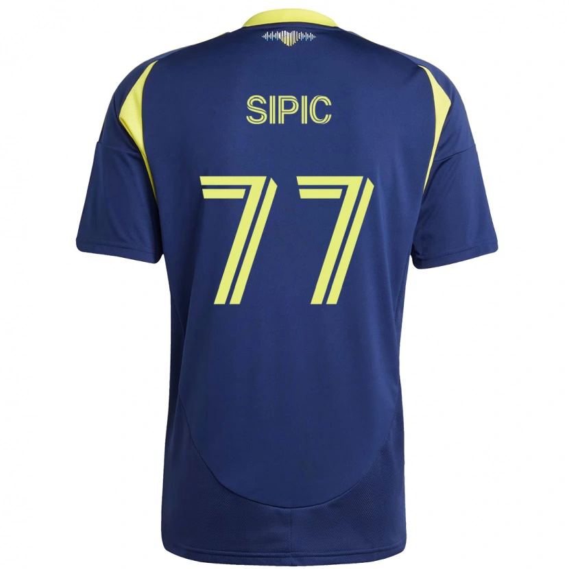 Danxen Herren Adem Sipić #77 Marineblau Gelb Auswärtstrikot Trikot 2025/26 T-Shirt