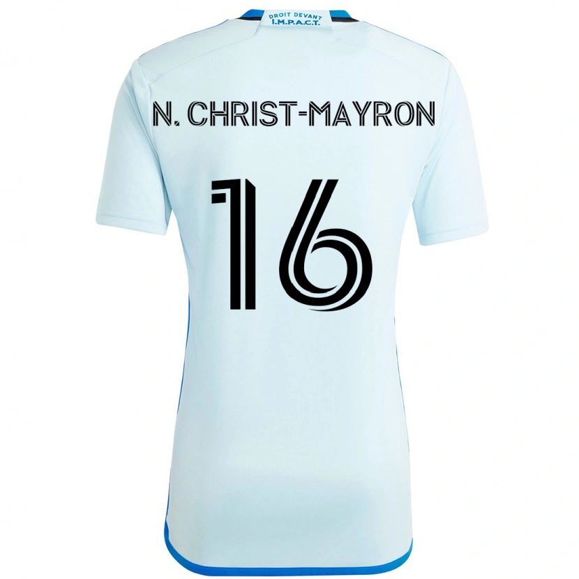 Danxen Herren Brou Aya N'ta Christ-Mayron #16 Himmelblau Dunkelblau Auswärtstrikot Trikot 2025/26 T-Shirt