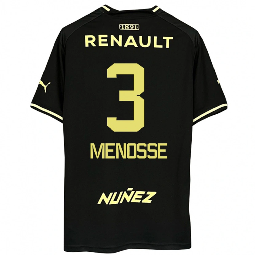 Danxen Herren Hernán Menosse #3 Schwarz Gelb Auswärtstrikot Trikot 2025/26 T-Shirt
