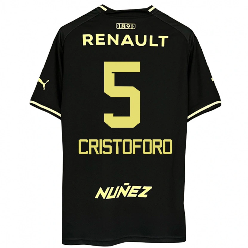 Danxen Herren Sebastián Cristóforo #5 Schwarz Gelb Auswärtstrikot Trikot 2025/26 T-Shirt