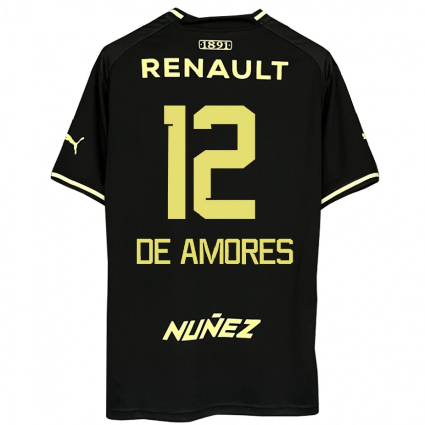 Danxen Herren Guillermo De Amores #12 Schwarz Gelb Auswärtstrikot Trikot 2025/26 T-Shirt