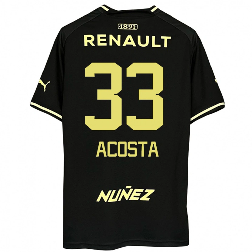 Danxen Herren Nahuel Acosta #33 Schwarz Gelb Auswärtstrikot Trikot 2025/26 T-Shirt