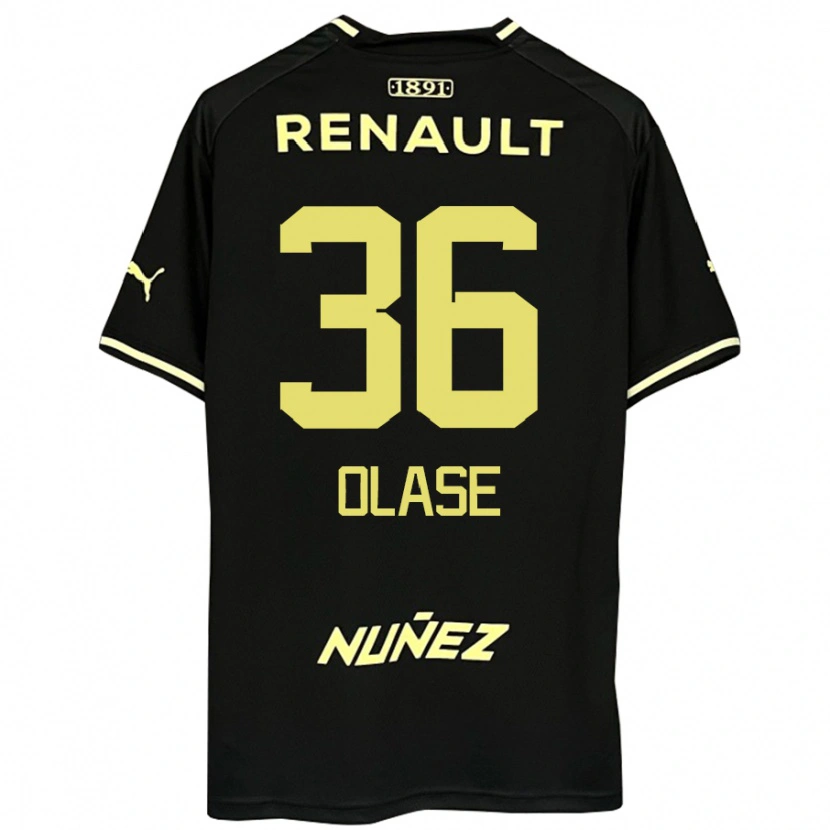 Danxen Herren Tomás Olase #36 Schwarz Gelb Auswärtstrikot Trikot 2025/26 T-Shirt