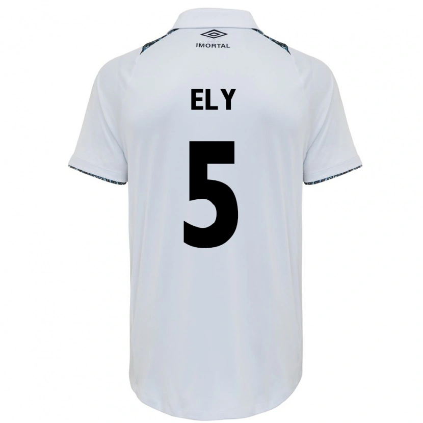 Danxen Herren Rodrigo Ely #5 Weiß Blau Auswärtstrikot Trikot 2025/26 T-Shirt