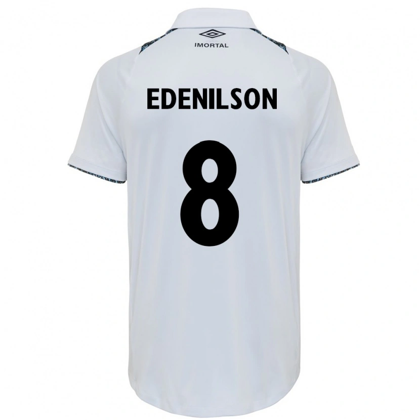 Danxen Herren Edenilson #8 Weiß Blau Auswärtstrikot Trikot 2025/26 T-Shirt