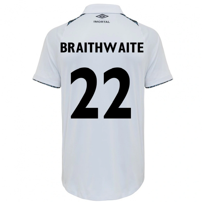 Danxen Herren Martin Braithwaite #22 Weiß Blau Auswärtstrikot Trikot 2025/26 T-Shirt