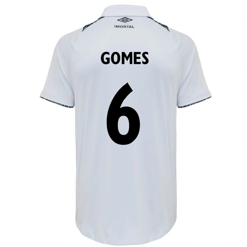 Danxen Herren Leo Gomes #6 Weiß Blau Auswärtstrikot Trikot 2025/26 T-Shirt