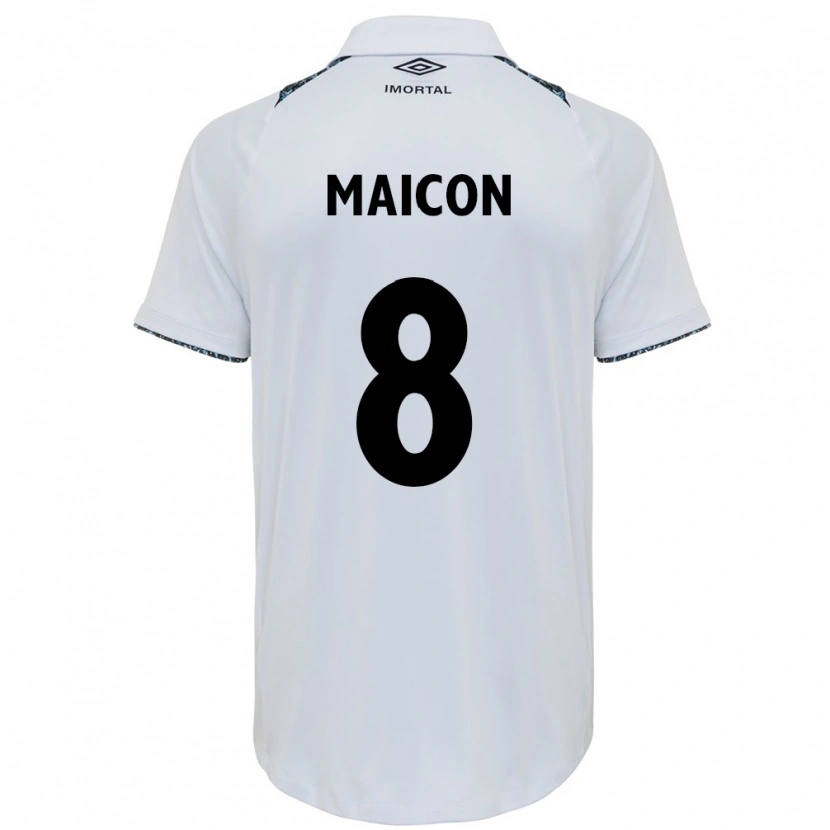 Danxen Herren Maicon #8 Weiß Blau Auswärtstrikot Trikot 2025/26 T-Shirt