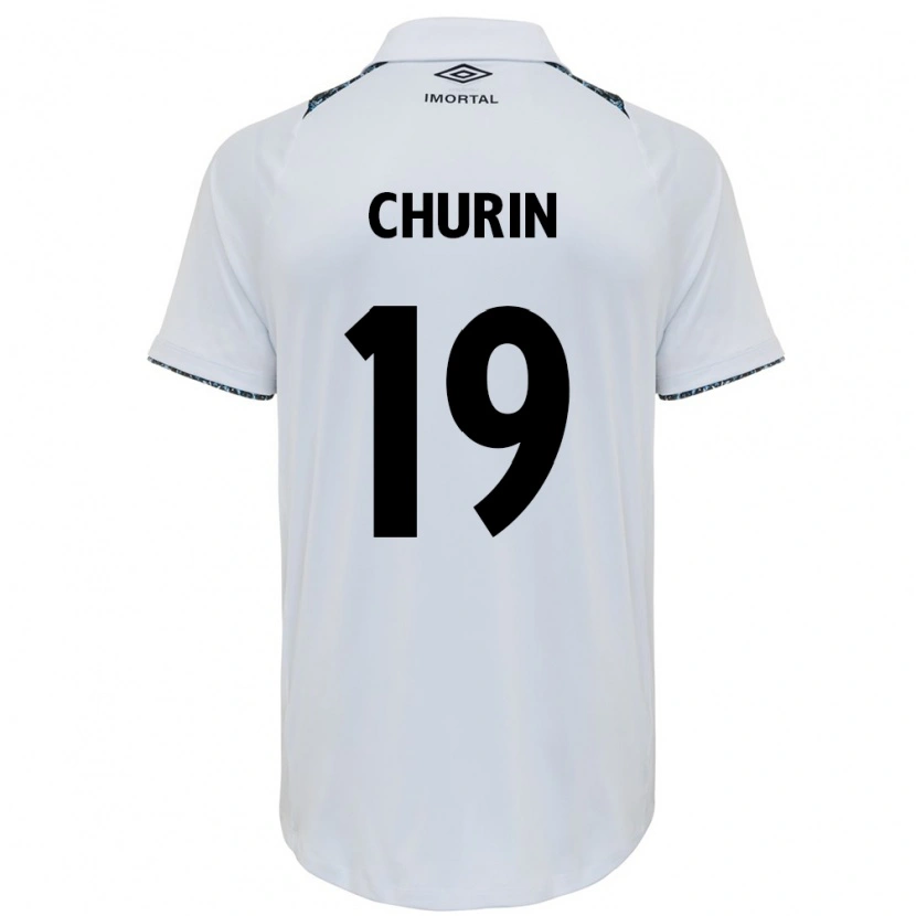 Danxen Herren Diego Churin #19 Weiß Blau Auswärtstrikot Trikot 2025/26 T-Shirt