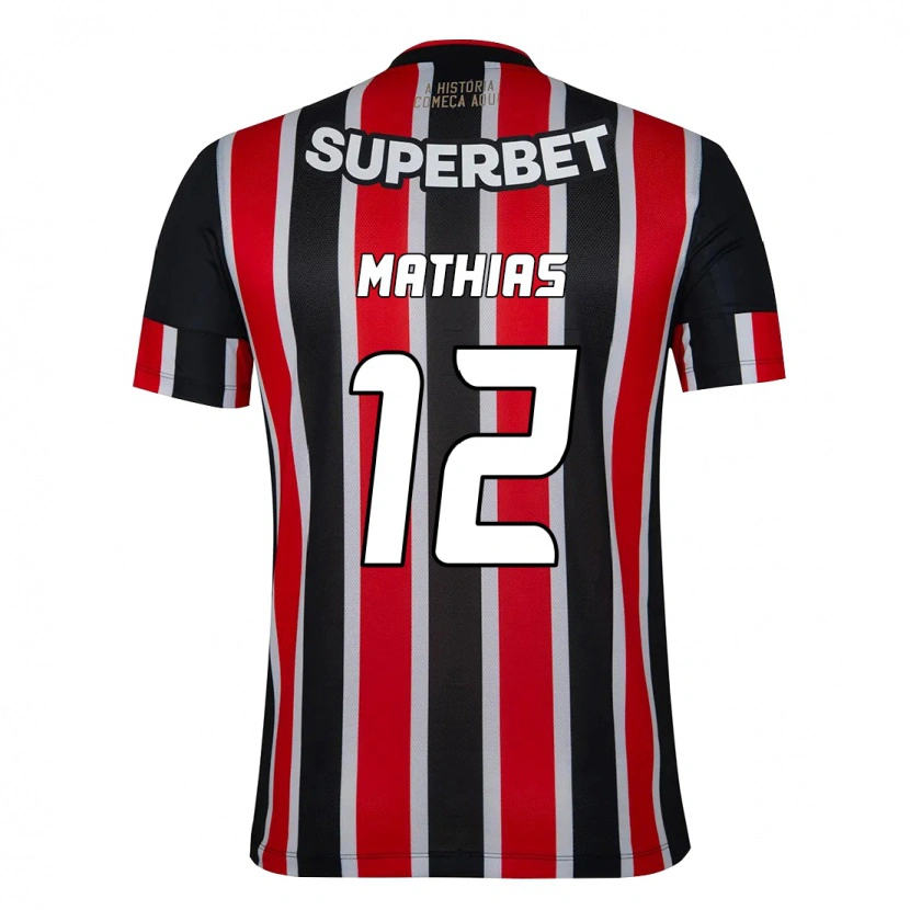 Danxen Herren Leandro Mathias #12 Schwarz Rot Auswärtstrikot Trikot 2025/26 T-Shirt