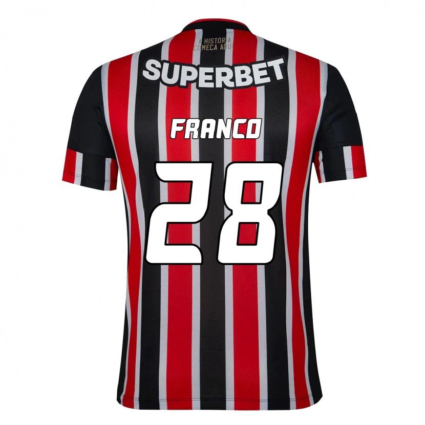 Danxen Herren Alan Franco #28 Schwarz Rot Auswärtstrikot Trikot 2025/26 T-Shirt