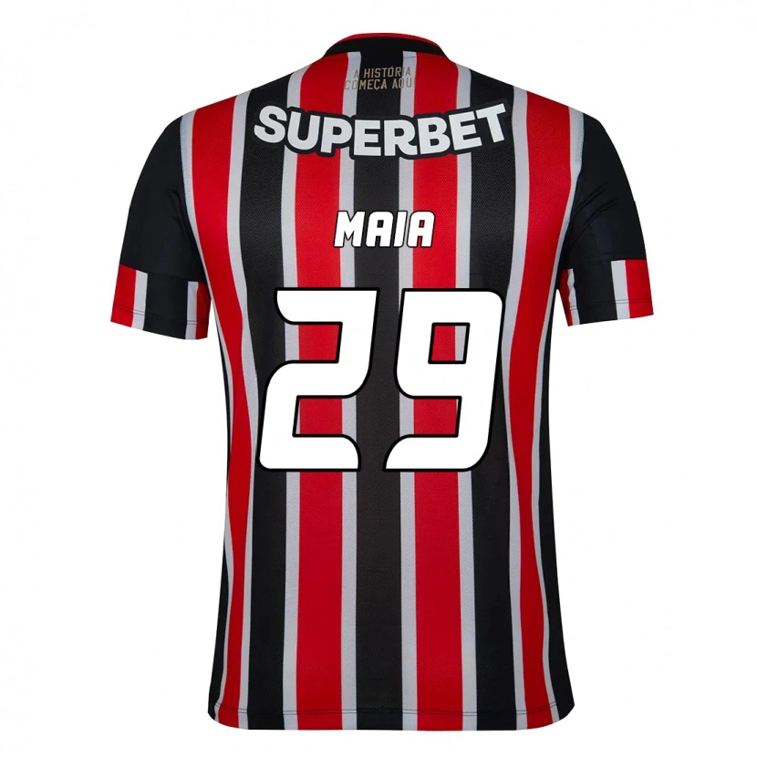 Danxen Herren Pablo Maia #29 Schwarz Rot Auswärtstrikot Trikot 2025/26 T-Shirt