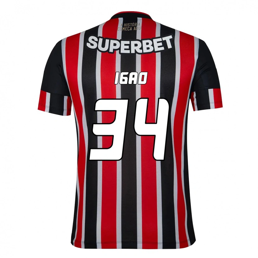 Danxen Herren Igão #34 Schwarz Rot Auswärtstrikot Trikot 2025/26 T-Shirt
