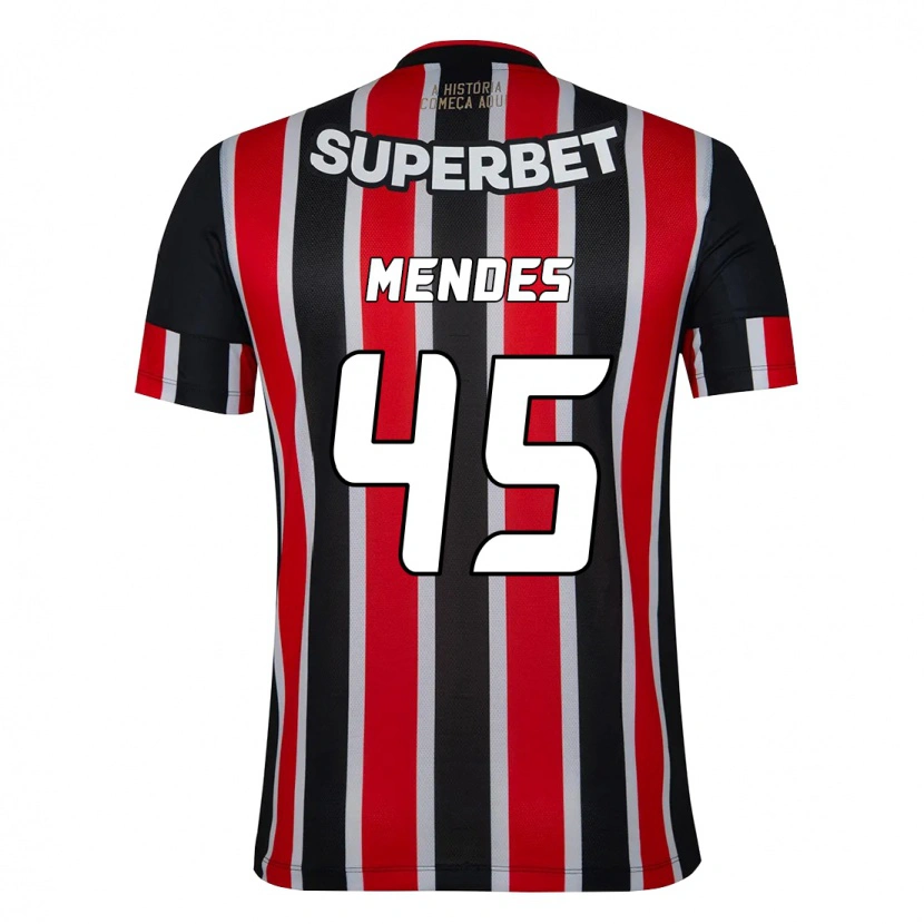 Danxen Herren Nathan Mendes #45 Schwarz Rot Auswärtstrikot Trikot 2025/26 T-Shirt