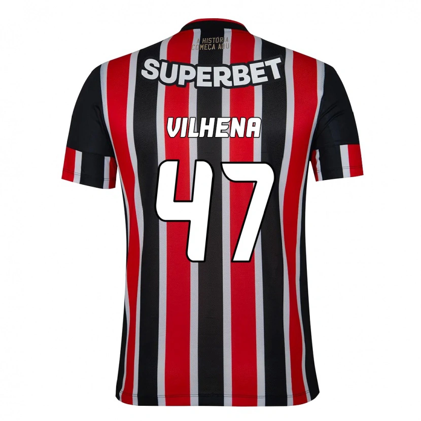 Danxen Herren Pedro Vilhena #47 Schwarz Rot Auswärtstrikot Trikot 2025/26 T-Shirt